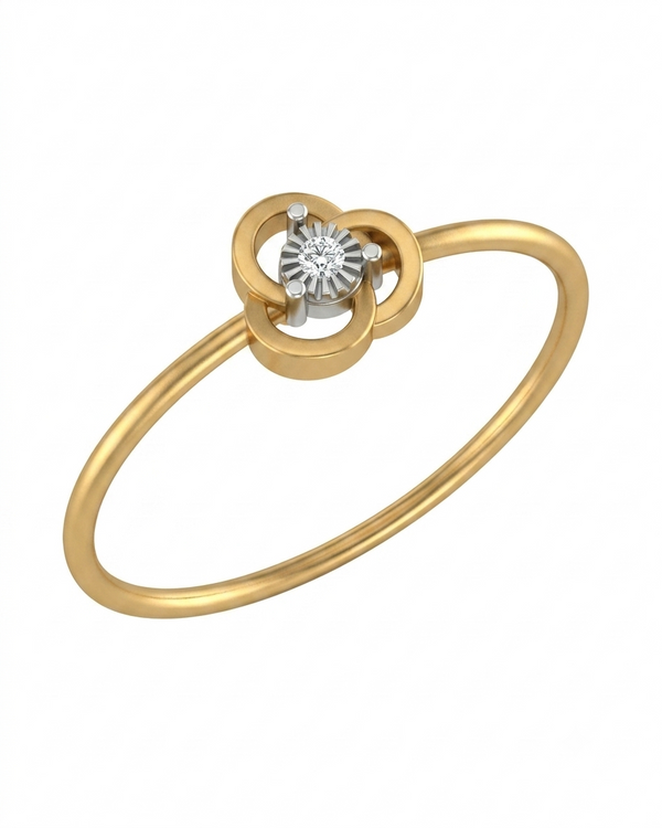 Gold & Diamond Floral Ring For Women KRB10052