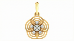 18K Gold & Diamond Floral Pendant Set KRA40141P