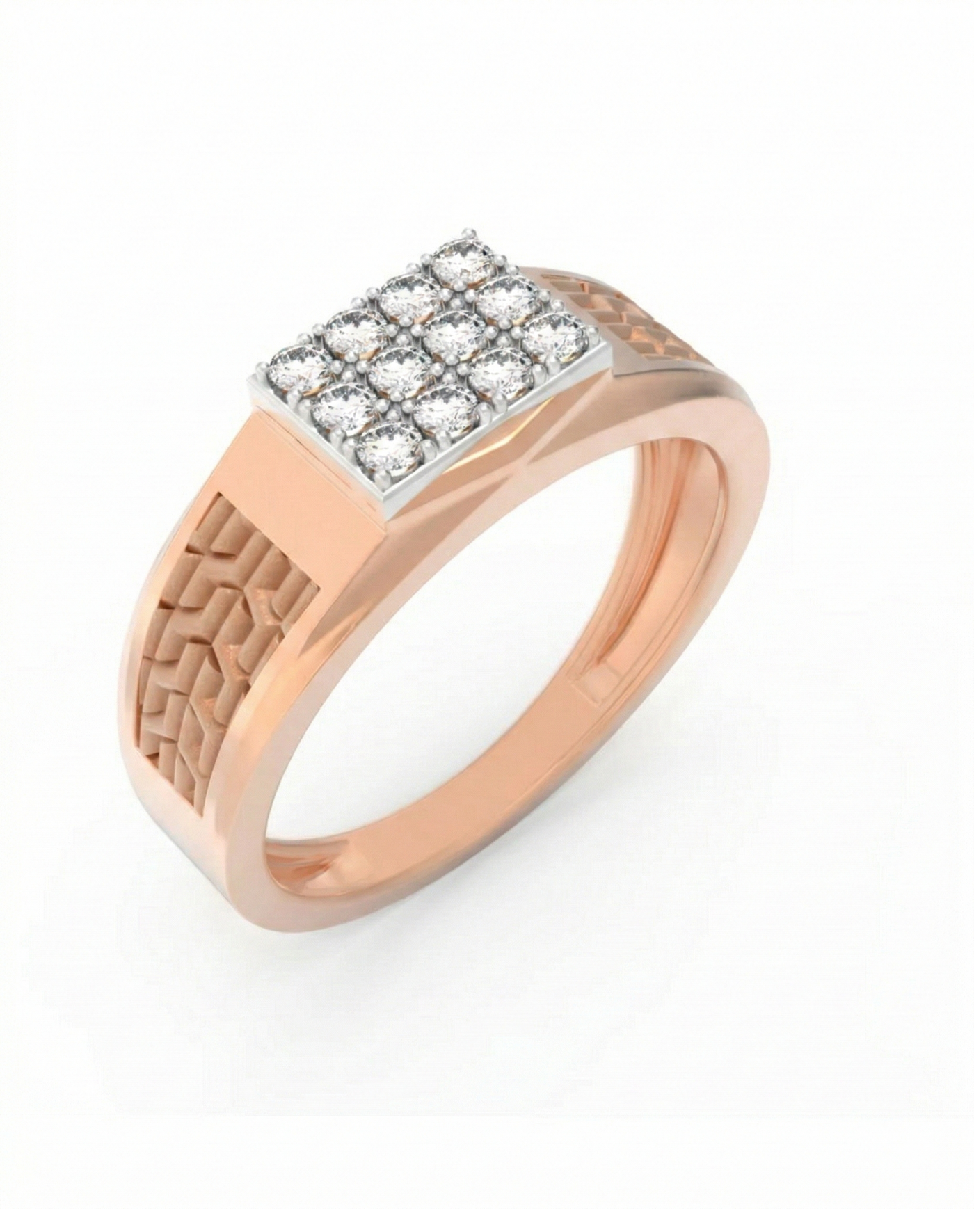 Gold & Diamond Band Ring For Men KRC20275