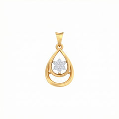 18K Gold & Diamond Floral Pendant Set KRB40052P