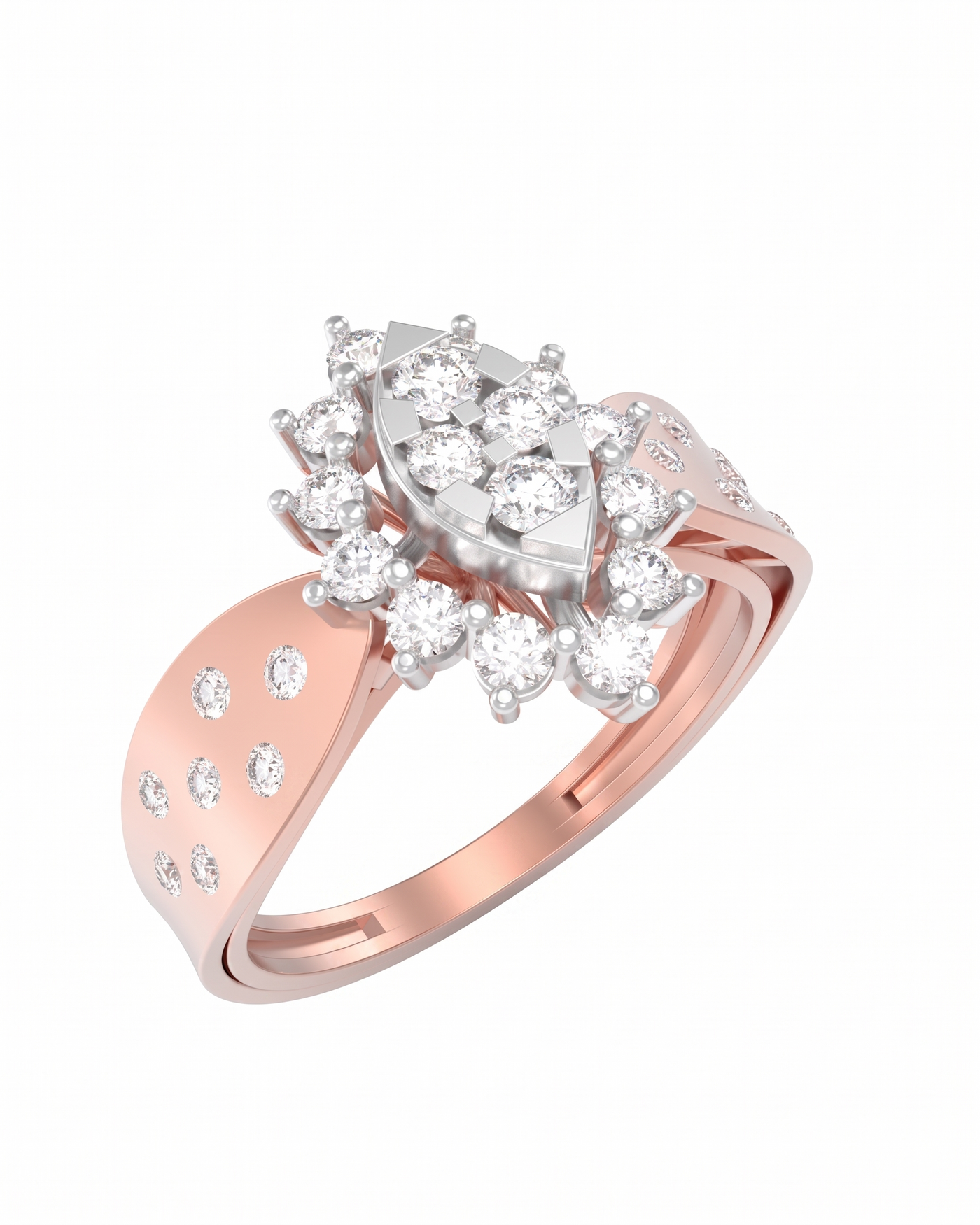 Gold & Diamond Engagement Ring For Women KRC10892
