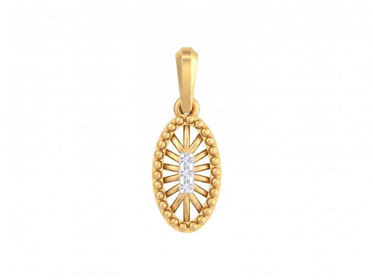 Stylish gold pendant with dazzling diamond brilliance.