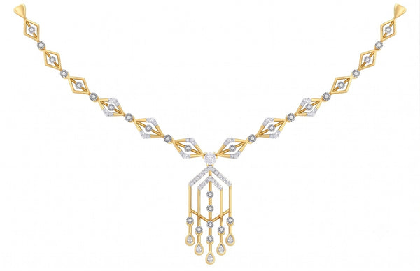 14K गोल्ड और डायमंड डेलीवियर नेकलेस सेट KRB44110N