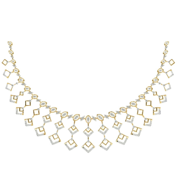Gold & Diamond Choker Necklace Set KRC60143