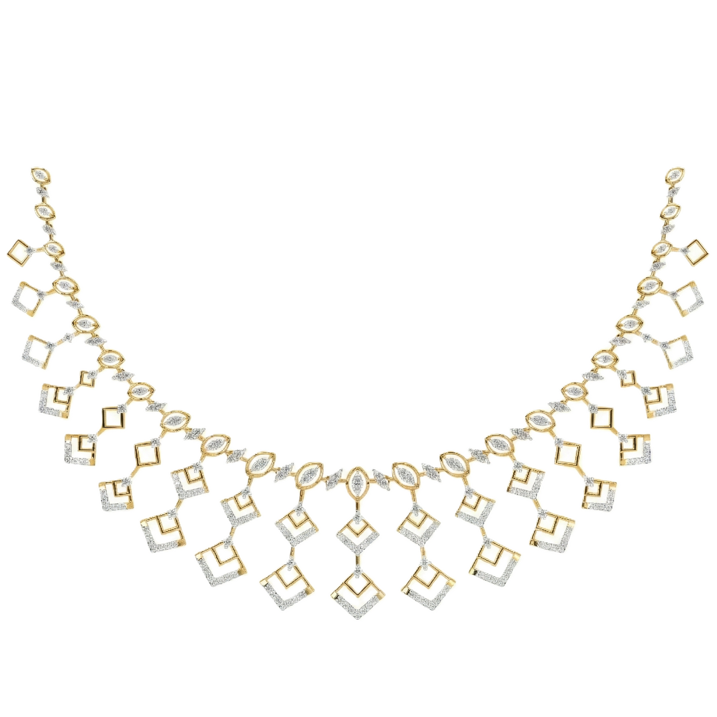 14K Gold & Diamond Choker Necklace Set KRH44127N