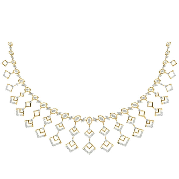 Gold & Diamond Modern Necklace Set KRC60143N