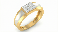 18K Gold & Diamond Band Ring For Men KRA60280