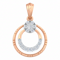 18K Gold & Diamond Floral Pendant Set KRB40080P