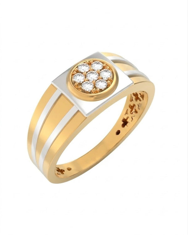 Gold & Diamond Band Ring For Men KRC20239