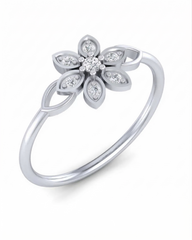 18K Gold & Diamond Dailywear Ring For Women KLR-454