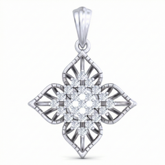 18K Gold & Diamond Floral Pendant Set KRB40057P