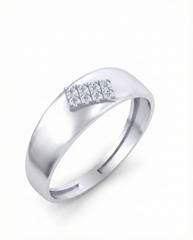 18K Gold & Diamond Band Ring For Men KSK242