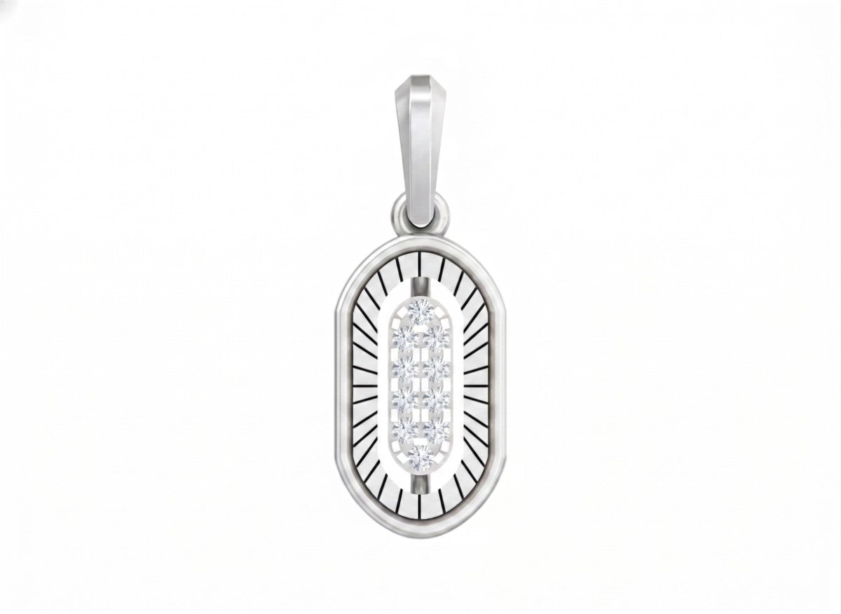 Sparkling diamond pendant suspended from a delicate gold chain.