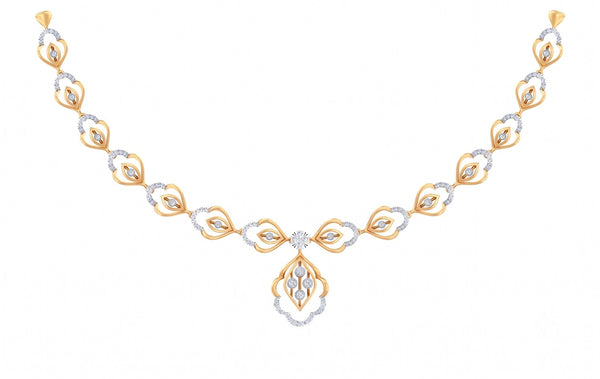 Gold & Diamond Floral Necklace Set KRC60093N