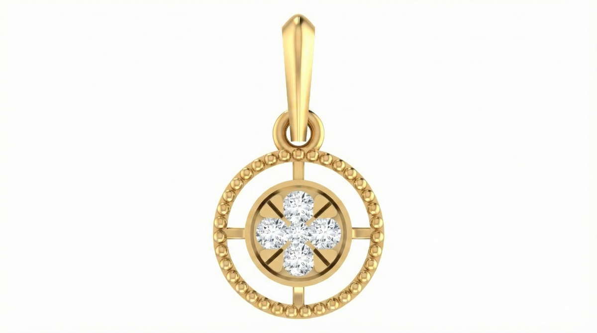18K Gold & Diamond Dailywear Pendant Set KRA40146P