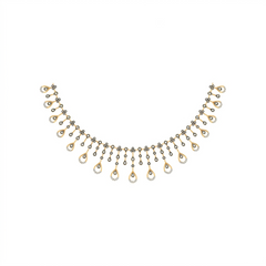 18K Gold & Diamond Choker Necklace Set KNCK-1139A