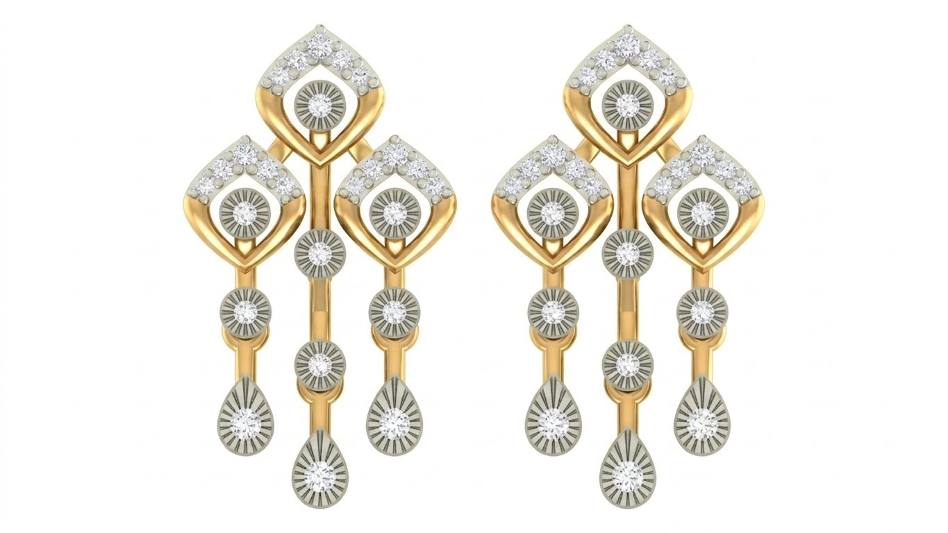 Yellow Gold Diamond Earring | under 40k 