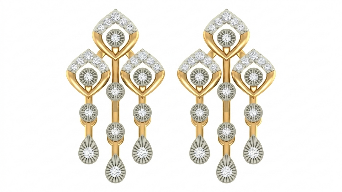 Yellow Gold Diamond Earring | under 40k 