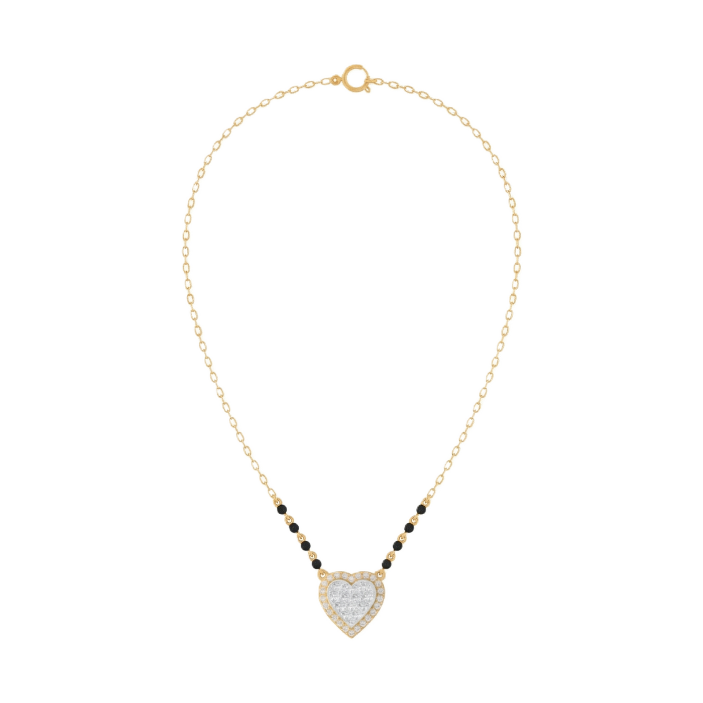 Gold & Diamond Modern Heart Mangalsutra For Women KRC50181