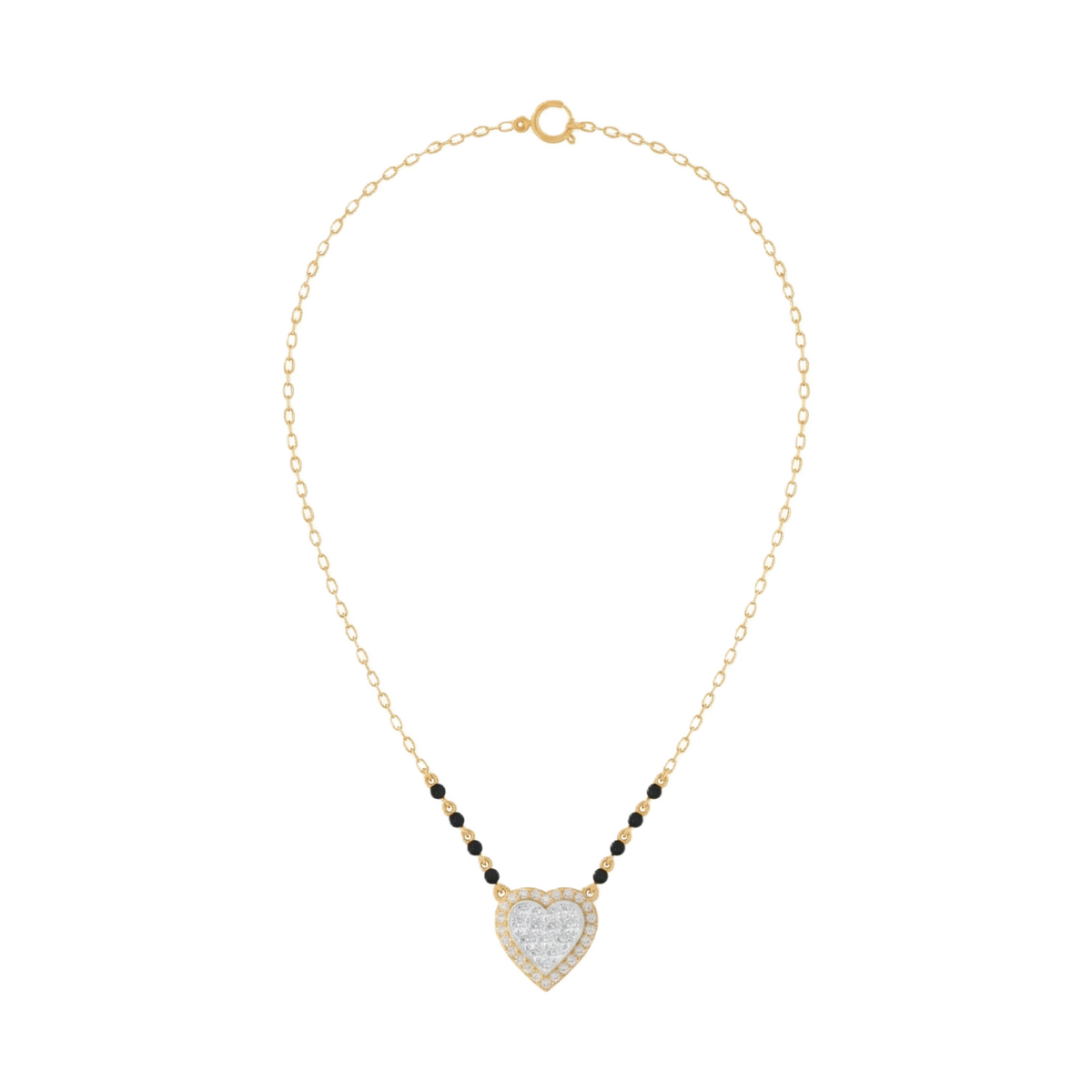 Gold & Diamond Heart Mangalsutra For Women KRC50181