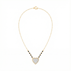 18K Gold & Diamond Heart Mangalsutra For Women KRE90177