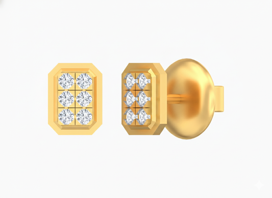 18K Gold & Diamond Women Stud Earring KSK011