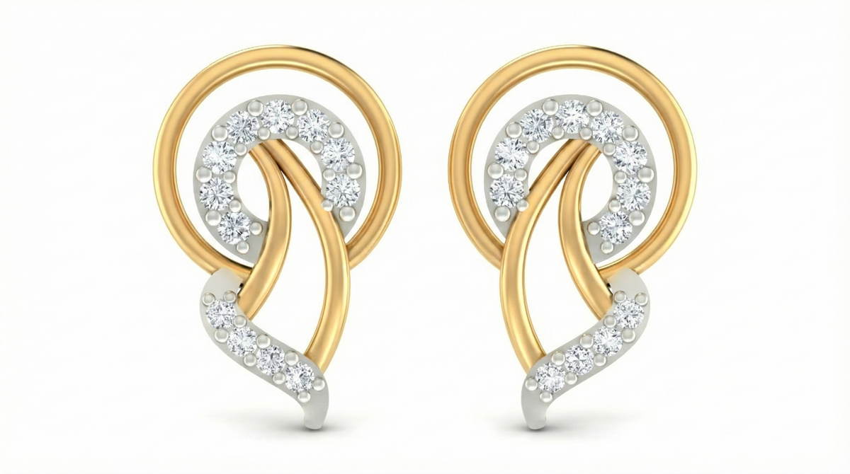 18K Gold & Diamond Women Dailywear Earring KRA40134E