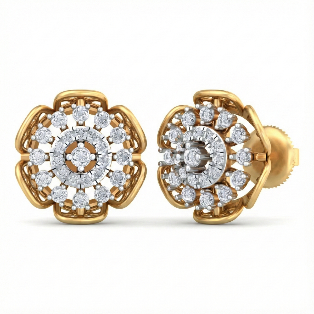 18K Gold & Diamond Women Stud Earring KRB40045E