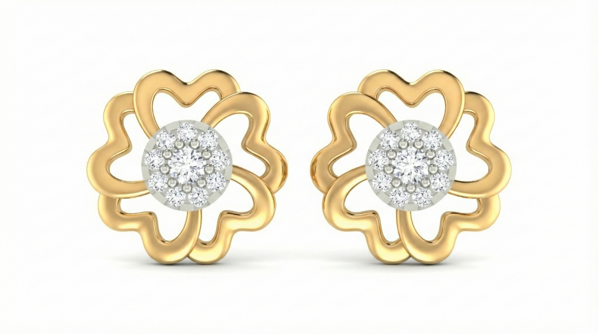 18K Gold & Diamond Women Stud Earring KRA40180E