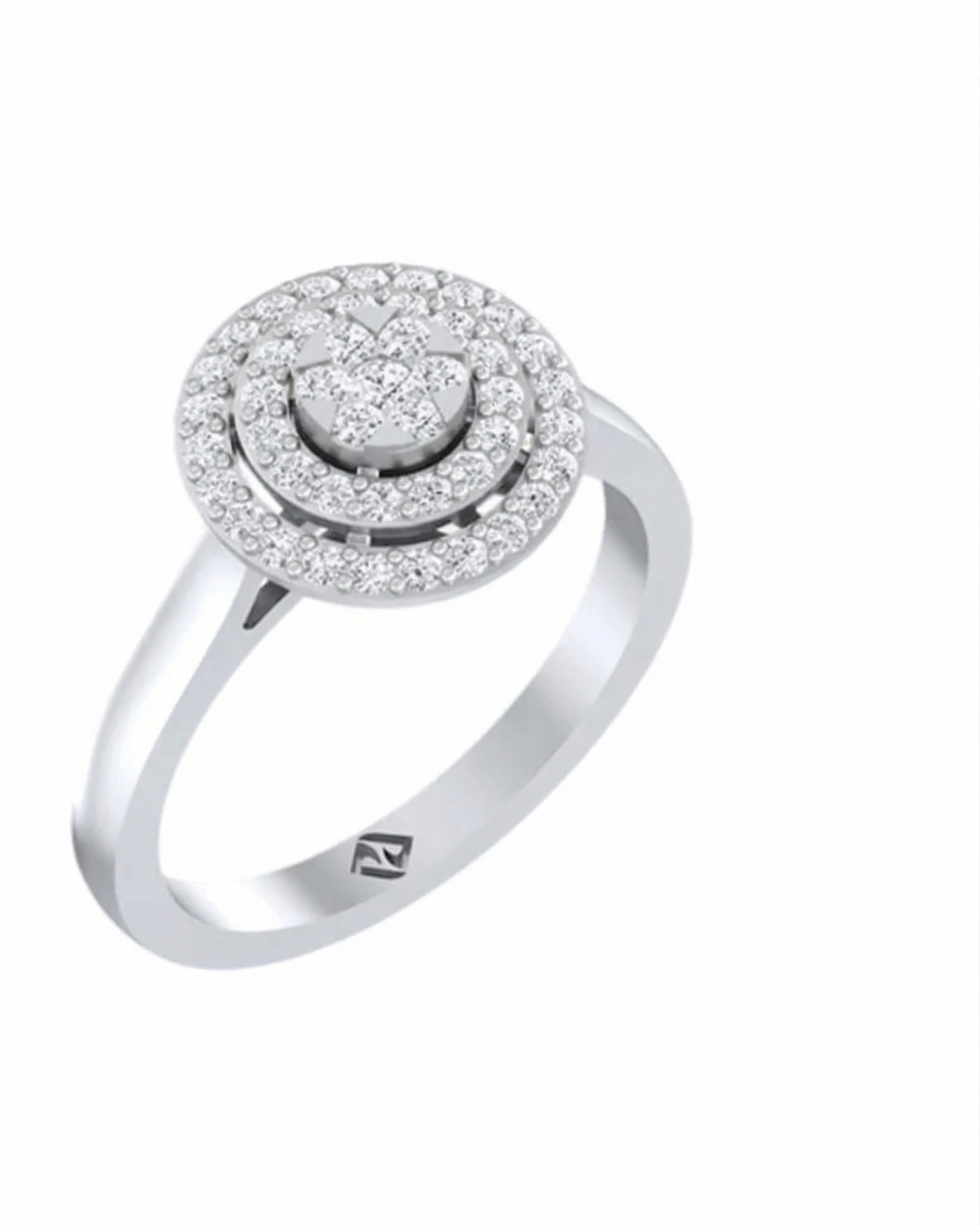 Gold & Diamond Halo Ring For Women KRC10919