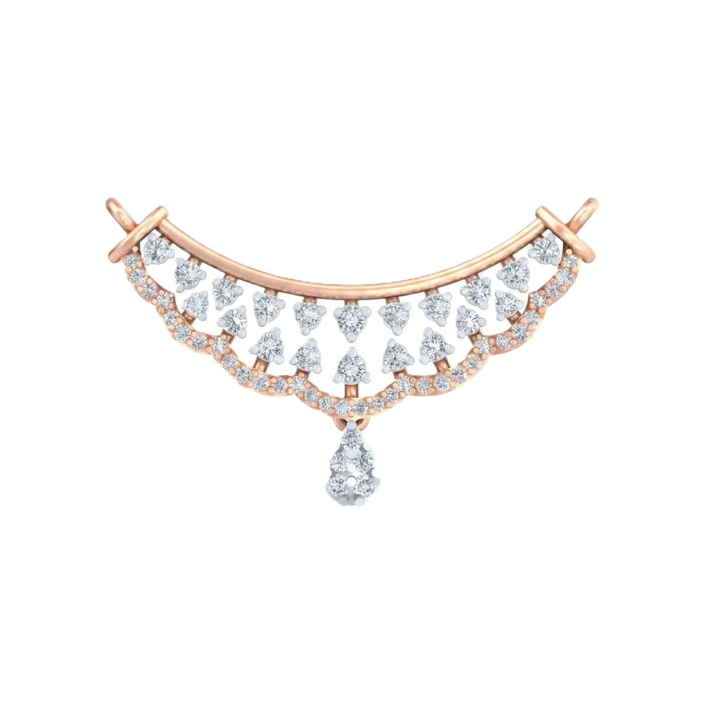 Gold & Diamond Floral Mangalsutra For Women KRC50159