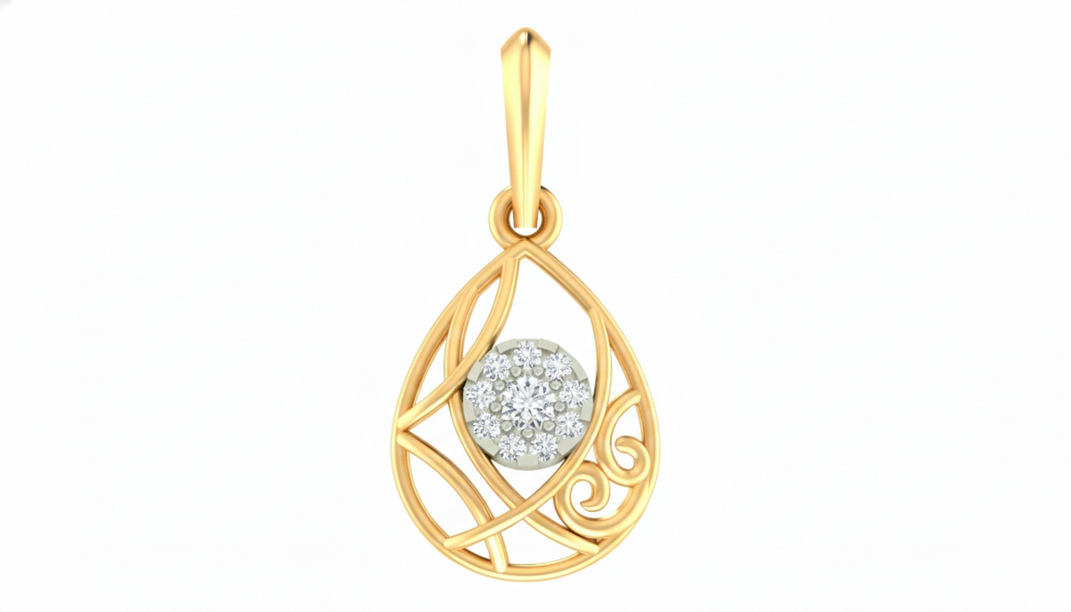 18K Gold & Diamond Dailywear PENDANT SET KRA40177P