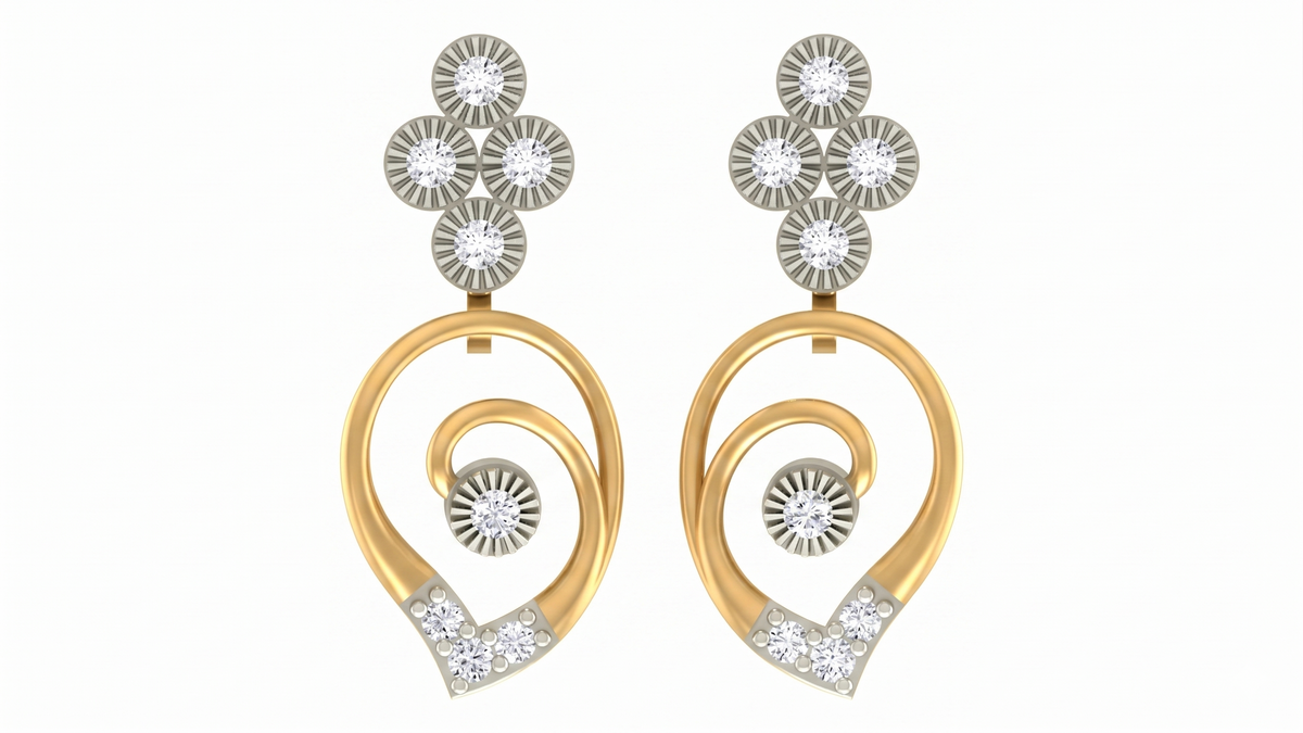 Yellow Gold Diamond Earring | under 40k 