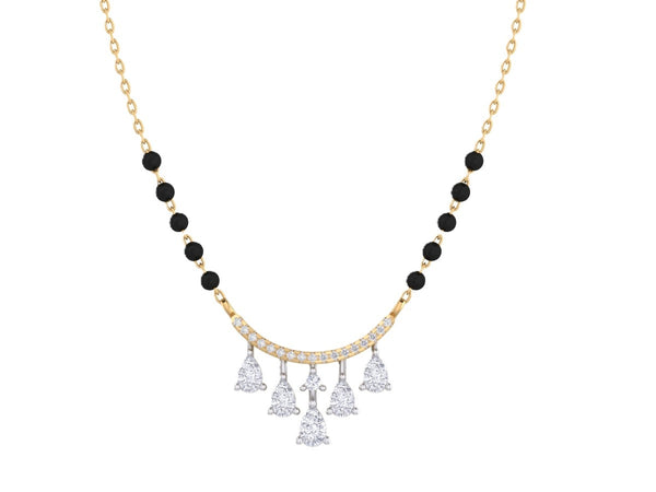Classic Gold & Diamond Beaded Mangalsutra For Women KRC50118