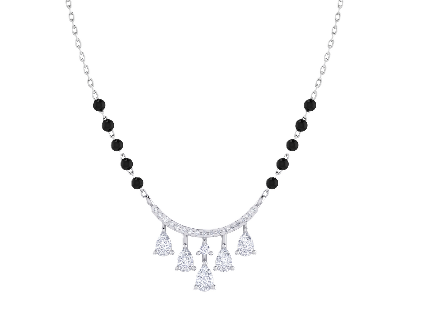 Classic Gold & Diamond Beaded Mangalsutra For Women KRC50118
