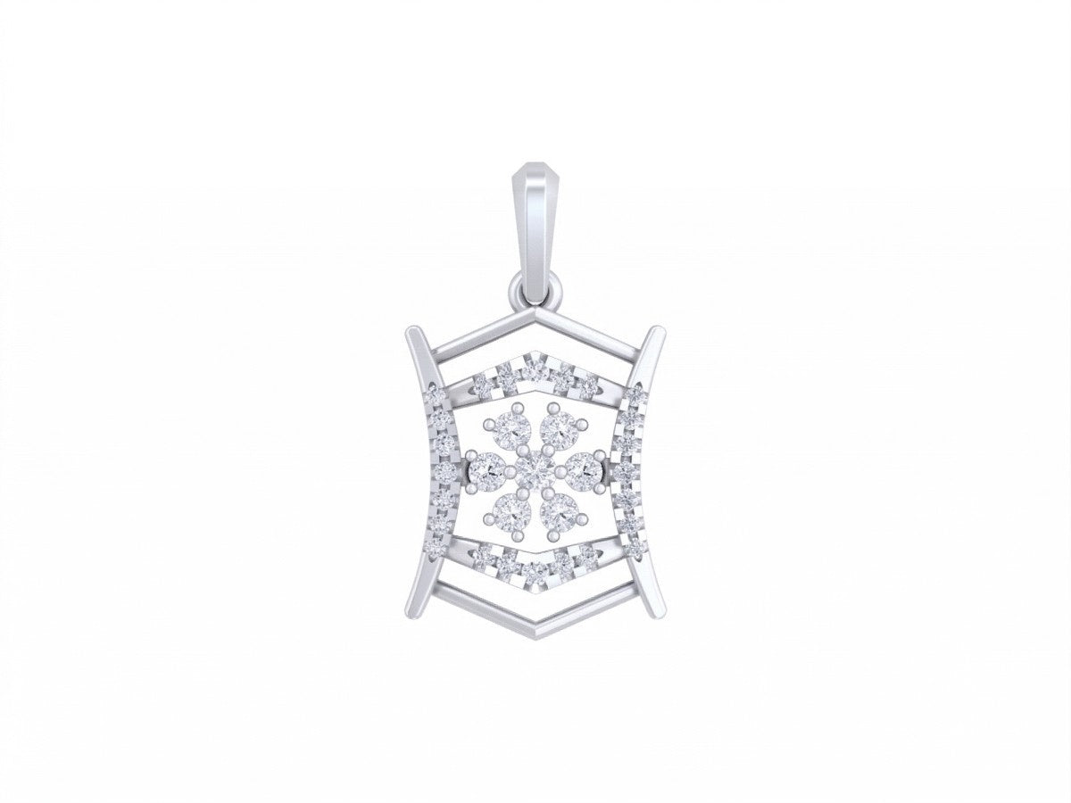 white gold and diamond pendant on white background 