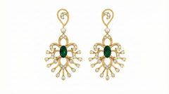 14K Gold & Diamond Women Gemstone Earring KRI44020ER