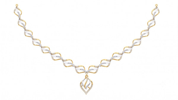Gold & Diamond Minimal Necklace Set KRC60136N