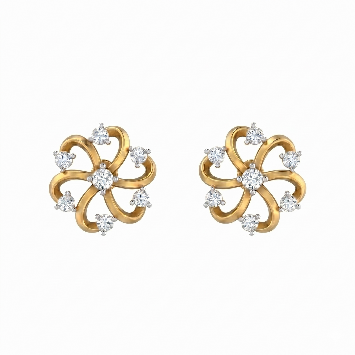 Yellow Gold Diamond Earring | under 40k 
