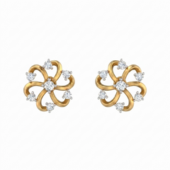 Yellow Gold Diamond Earring | under 40k 