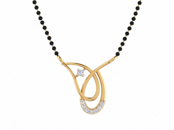 Gold & Diamond Teardrop Mangalsutra | KRB50036 | Kesav Diamond
