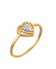 18K Gold & Diamond Dailywear Ring For Women KSK140