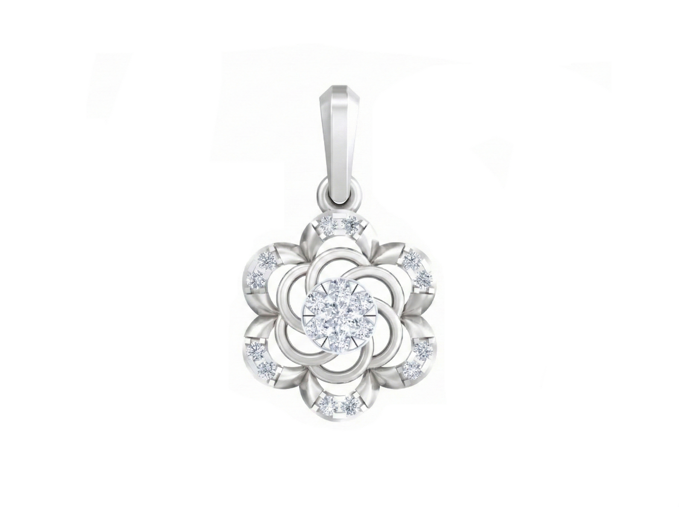 Gold & Diamond Floral Pendant KRB40212