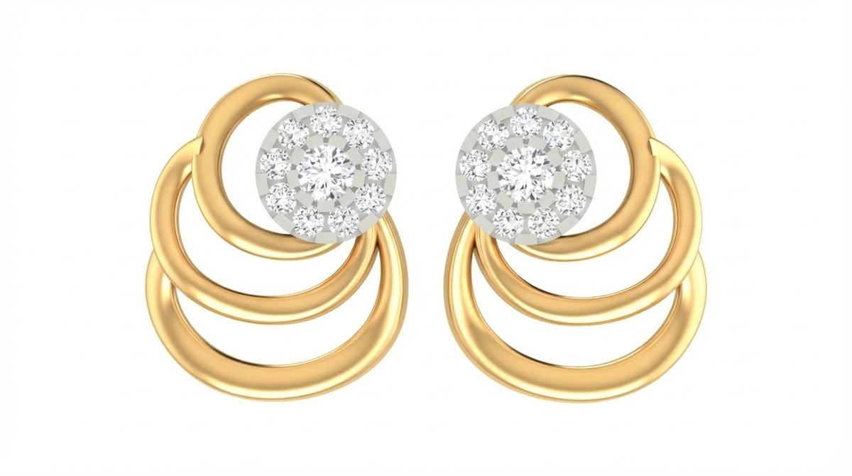 18K Gold & Diamond Women Stud Earring KRA40157E
