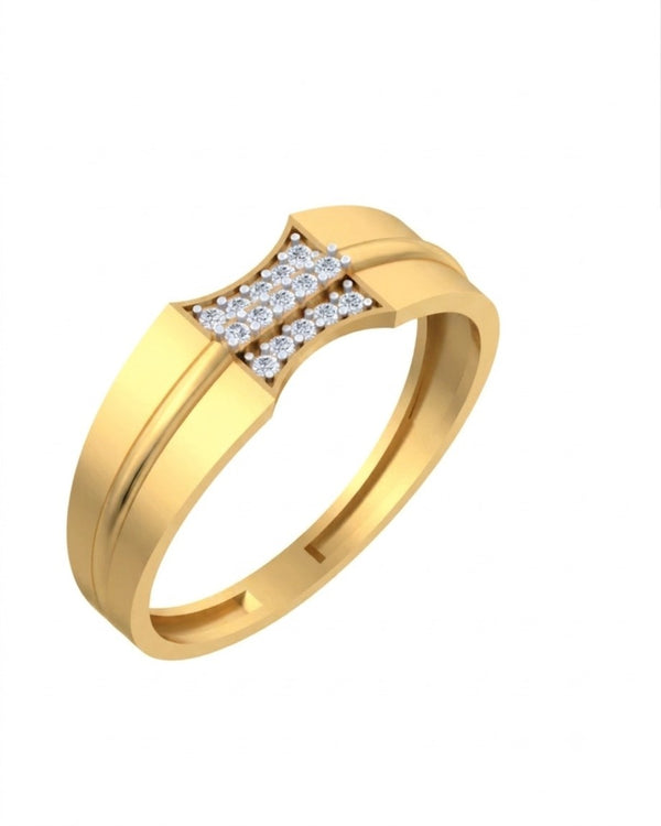Gold & Diamond Band Ring For Men KRC20029