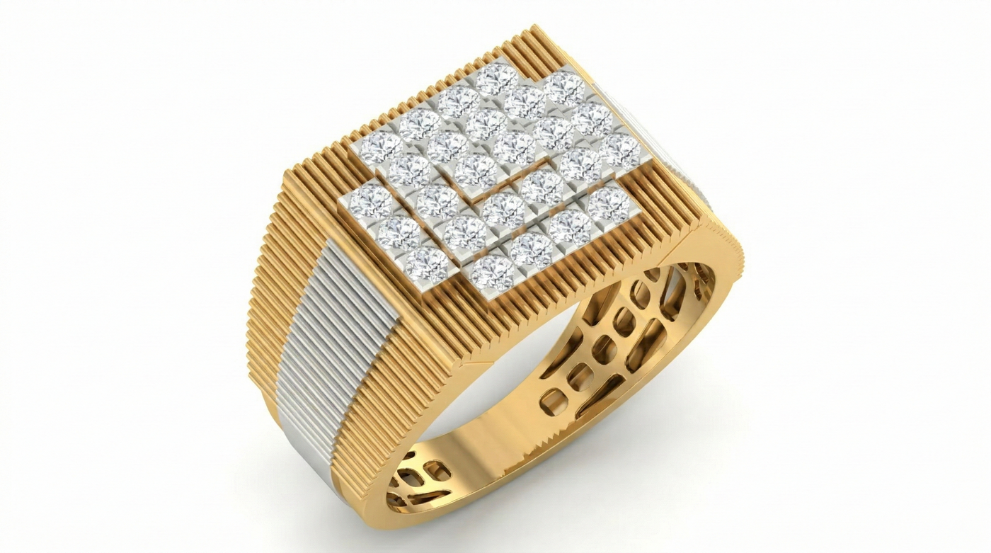 Gold & Diamond Ring For Men KRC20167