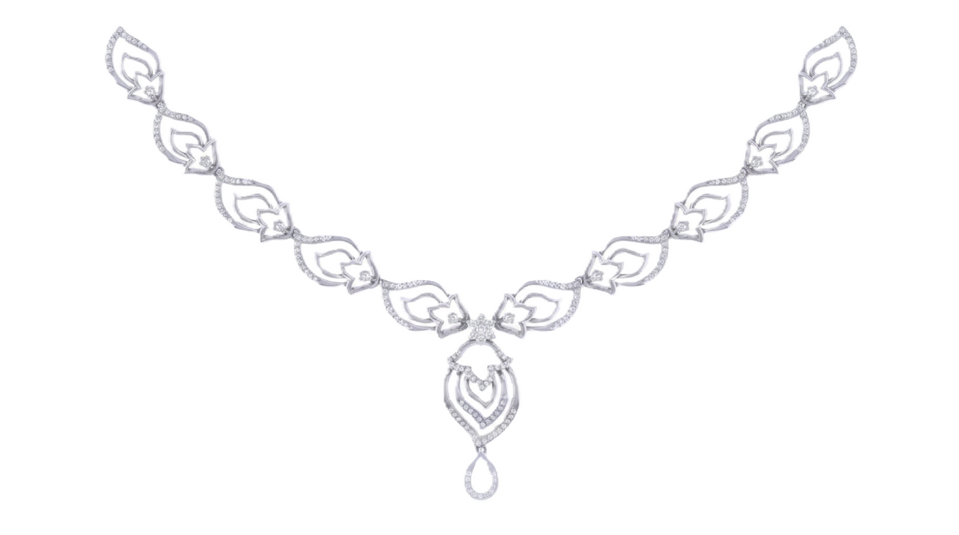 Gold & Diamond Necklace Set KRC60137