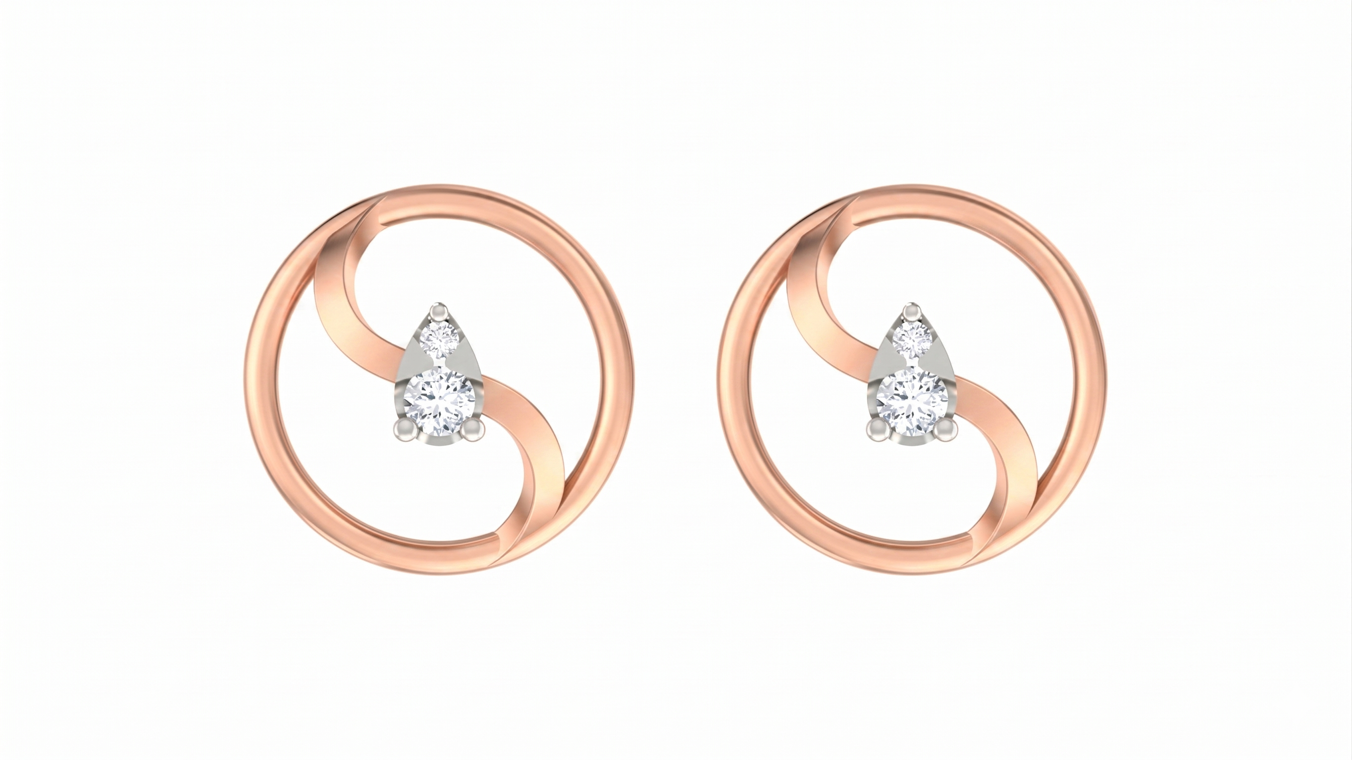Rose Gold Diamond Earring | under 40k 