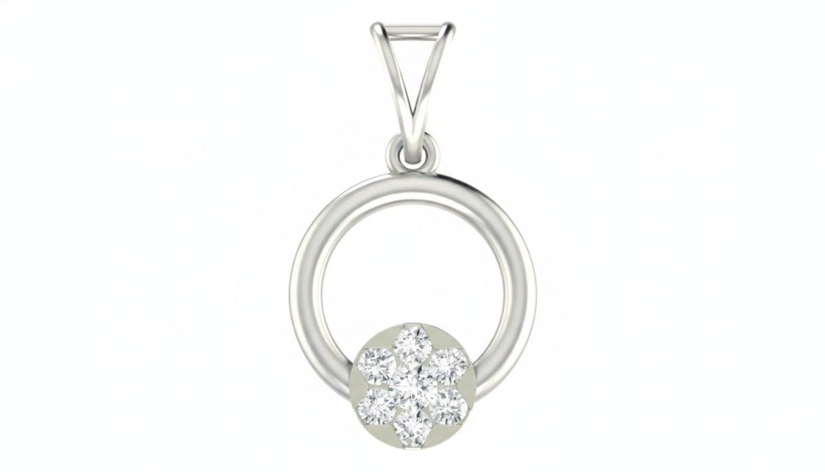 Elegant necklace pendant crafted in gold and diamonds.