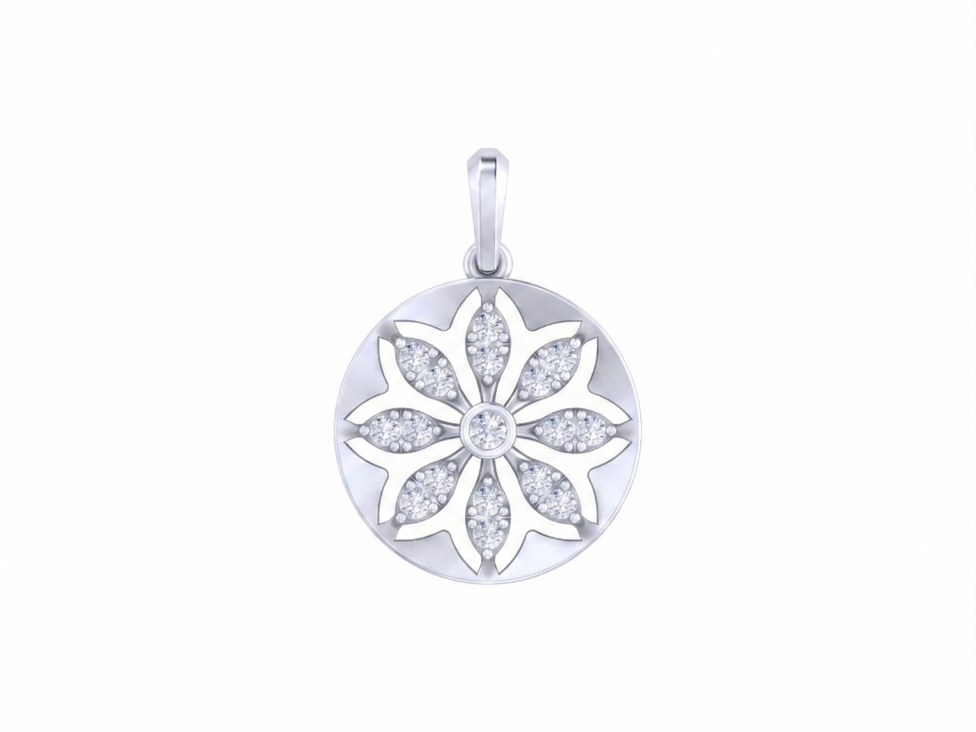 Gold & Diamond Floral Pendant Set KRC40699
